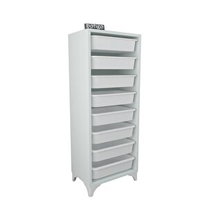 8 Sepetli Dolap Çok Amaçlı Dolap Oyuncak Dolabı Dora Beyaz