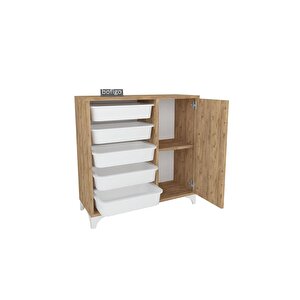 5 Sepetli Dolap Çok Amaçlı Dolap Oyuncak Dolabı Kayra Çam