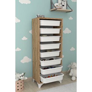 8 Sepetli Dolap Çok Amaçlı Dolap Oyuncak Dolabı Dora Çam