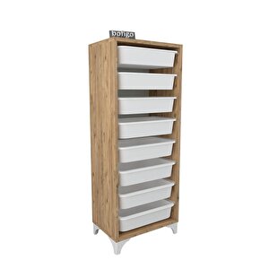 8 Sepetli Dolap Çok Amaçlı Dolap Oyuncak Dolabı Dora Çam