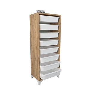 8 Sepetli Dolap Çok Amaçlı Dolap Oyuncak Dolabı Dora Çam