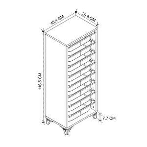 8 Sepetli Dolap Çok Amaçlı Dolap Oyuncak Dolabı Dora Çam