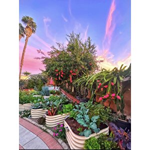 Yükseltilmiş Bahçe Yatağı Seti Metal 195x60x43cm Modüler Sebze Yatağı (6 Farklı Kurulum)