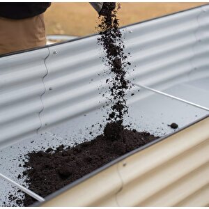 Yükseltilmiş Bahçe Yatağı Seti Metal 195x60x43cm Modüler Sebze Yatağı (6 Farklı Kurulum)