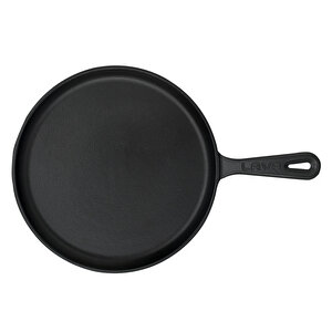 Döküm Yuvarlak Pizza Krep Pankek Tavası Döküm Demir Yekpare Saplı Çap(ø)26cm. Siyah