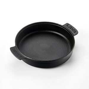 Döküm Yuvarlak Güveç Kabı Döküm Demir Yekpare Çift Kulplu Çap(ø)17cm. Siyah