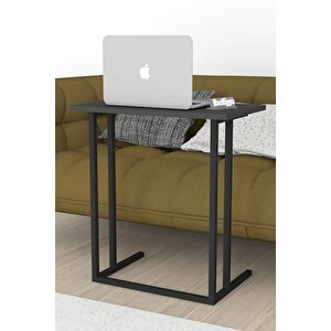 Metal Ayaklı Laptop Sehpası Kahvaltı Masası Çalışma Sehpası Antrasit