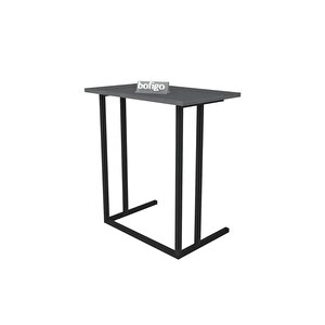 Metal Ayaklı Laptop Sehpası Kahvaltı Masası Çalışma Sehpası Antrasit