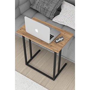 Metal Ayaklı Laptop Sehpası Kahvaltı Masası Çalışma Sehpası Çam