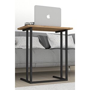 Metal Ayaklı Laptop Sehpası Kahvaltı Masası Çalışma Sehpası Çam
