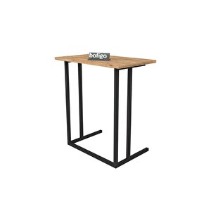 Metal Ayaklı Laptop Sehpası Kahvaltı Masası Çalışma Sehpası Çam