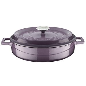 Döküm Çok Amaçlı Yayvan Tencere. Trendy Serisi Çap(ø)28cm. Mor