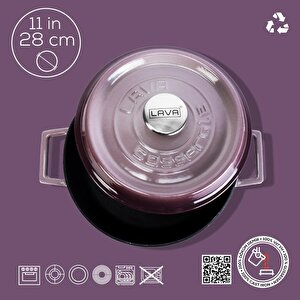 Lava Döküm Çok Amaçlı Yayvan Tencere. Trendy Serisi Çap(ø)28cm.