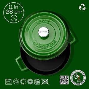 Lava Döküm Çok Amaçlı Yayvan Tencere. Trendy Serisi Çap(ø)28cm.
