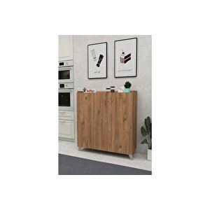 3 Kapaklı Çok Amaçlı Dolap Çok Amaçlı Mutfak Dolabı Banyo Dolabı Ayakkabılık Kumsal Çam