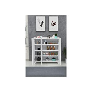 3 Kapaklı Çok Amaçlı Dolap Çok Amaçlı Mutfak Dolabı Banyo Dolabı Ayakkabılık Kumsal Beyaz