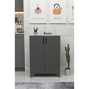 4 Raflı Çok Amaçlı Dolap Çok Amaçlı Mutfak Dolabı Banyo Dolabı Ceren Antrasit