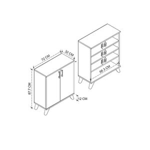 4 Raflı Çok Amaçlı Dolap Çok Amaçlı Mutfak Dolabı Banyo Dolabı Ceren Antrasit