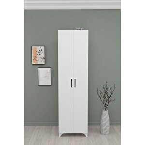 8 Raflı 2 Kapaklı Çok Amaçlı Mutfak Dolabı Banyo Dolabı Çok Amaçlı Dolap Cemre Beyaz