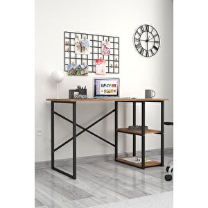60x120 Cm 2 Raflı Çalışma Masası Bilgisayar Masası Ofis Ders Yemek Masası Çam