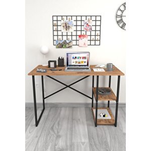 60x120 Cm 2 Raflı Çalışma Masası Bilgisayar Masası Ofis Ders Yemek Masası Çam