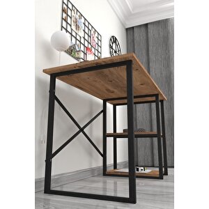 60x120 Cm 2 Raflı Çalışma Masası Bilgisayar Masası Ofis Ders Yemek Masası Çam