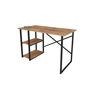 60x120 Cm 2 Raflı Çalışma Masası Bilgisayar Masası Ofis Ders Yemek Masası Çam