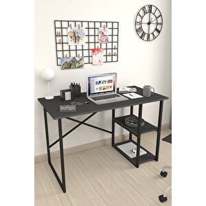 60x120 Cm 2 Raflı Çalışma Masası Bilgisayar Masası Ofis Ders Yemek Masası Antrasit