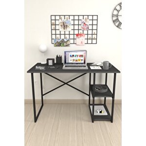 60x120 Cm 2 Raflı Çalışma Masası Bilgisayar Masası Ofis Ders Yemek Masası Antrasit