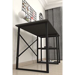 60x120 Cm 2 Raflı Çalışma Masası Bilgisayar Masası Ofis Ders Yemek Masası Antrasit