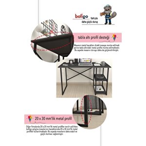 60x120 Cm 2 Raflı Çalışma Masası Bilgisayar Masası Ofis Ders Yemek Masası Antrasit