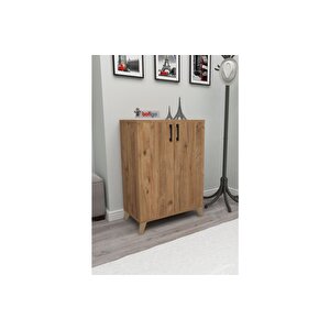 4 Raflı 2 Kapaklı Ayakkabılık Çok Amaçlı Dolap Ayakkabı Dolabı Ceren Çam