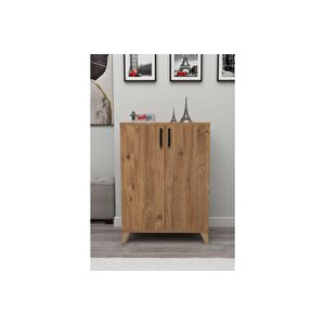 4 Raflı 2 Kapaklı Ayakkabılık Çok Amaçlı Dolap Ayakkabı Dolabı Ceren Çam