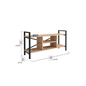 Tv Sehpası Raflı Tv Ünitesi Televizyon Sehpası Çam