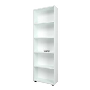 Dekoratif 5 Raflı Kitaplık Modern Kitaplık Beyaz
