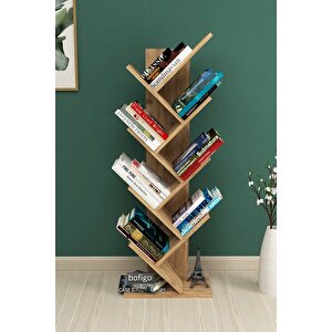 Ağaç Kitaplık Dekoratif Kitaplık Raf Düzenleyici Kitap Rafı Çam