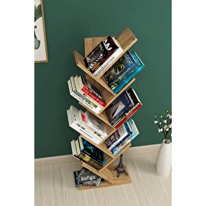 Ağaç Kitaplık Dekoratif Kitaplık Raf Düzenleyici Kitap Rafı Çam