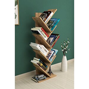 Ağaç Kitaplık Dekoratif Kitaplık Raf Düzenleyici Kitap Rafı Çam
