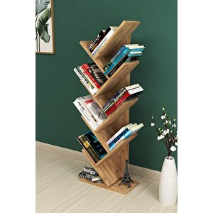Ağaç Kitaplık Dekoratif Kitaplık Raf Düzenleyici Kitap Rafı Çam