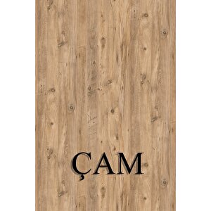 Dekoratif 4 Raflı Kitaplık Metal Kitaplık Çam.