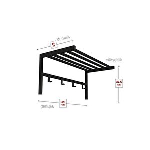 Metal Duvar Askısı Metal Askılık Elbise Askılığı Siyah