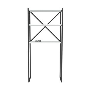 3 Raflı Metal Banyo Düzenleyici Metal Banyo Rafı Çamaşır Makinası Üstü Beyaz