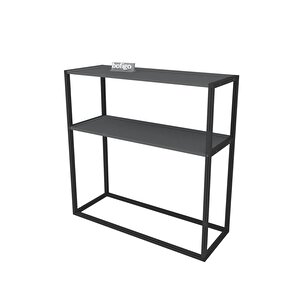 Metal Ayaklı Dresuar Dekoratif Raflı Dresuar Konsol Metal Dresuar Antrasit