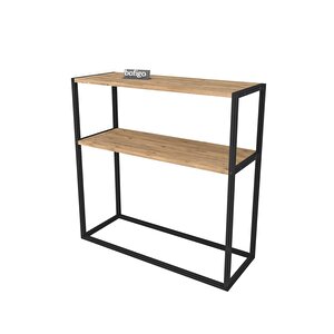 Metal Ayaklı Dresuar Dekoratif Raflı Dresuar Konsol Metal Dresuar Çam