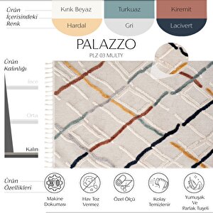 Palazzo 03 Multy Bukle Salon Halısı Mutfak Halısı Çocuk Odası Halısı Koridor Kesme Yolluk 80x50 cm