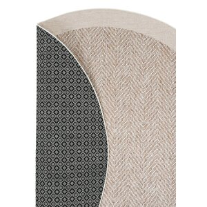 Cool Halı Pratico Bej Yuvarlak Sisal Görünüm Yumuşak Dijital Baskı Yıkanabilir Kaymaz Mutfak Halısı