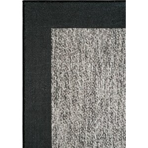 Cool Halı Pratico Gri Yıkanabilir Halı Sisal Görünüm Bordür Desen Yumuşak Kaymaz Taban Mutfak Halısı