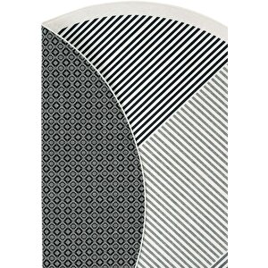 Cool Halı Pratico Gri Yuvarlak Halı Dijital Baskı Geometrik Yumuşak Kaymaz Yıkanan Mutfak Halısı