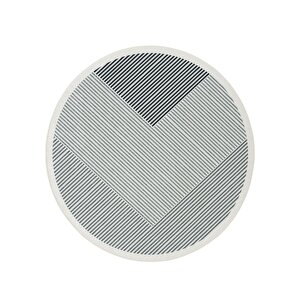 Pratico Gri Yuvarlak Halı Dijital Baskı Geometrik Yumuşak Kaymaz Yıkanan Mutfak Halısı 180x180 cm