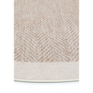 Cool Halı Pratico Bej Oval Dijital Baskı Hasır Görünüm Silinebilir Kaymaz Yıkanabilir Mutfak Halısı